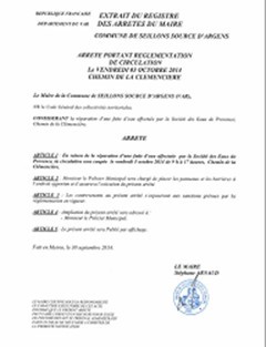 arrete circulation clemencière mini