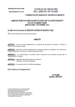 Arrêté de stationnement G. PERI-mini