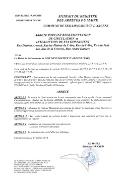 arrêté juillet 2016 - mini